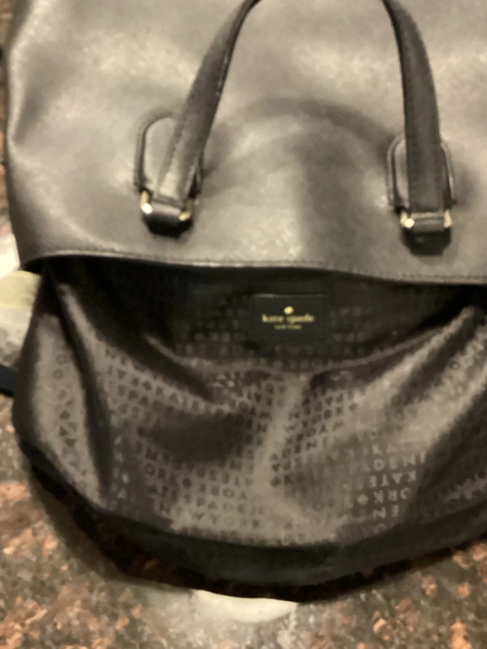 kate spade Black Saffiano Leather Top-Handle Tote